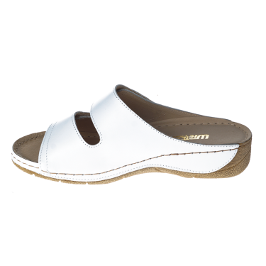 KLAPKI DAMSKIE SKÓRZANE  WIELBUT 538 BIAŁE