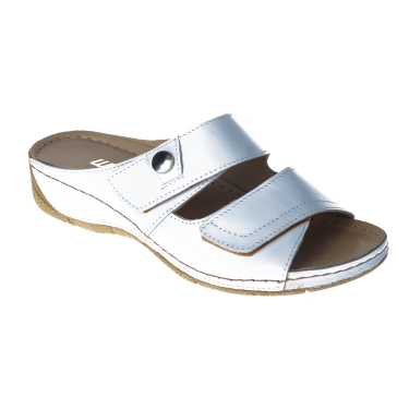 KLAPKI DAMSKIE SKÓRZANE  WIELBUT 538 BIAŁE