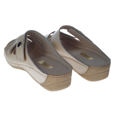 KLAPKI DAMSKIE SKÓRZANE WIELBUT 538 BEŻ