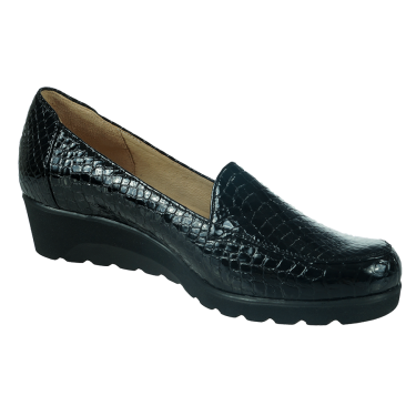 SKÓRZANE PÓŁBUTY DAMSKIE CZARNY LAKIER ANDY