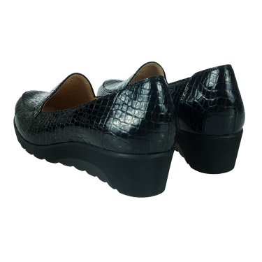 SKÓRZANE PÓŁBUTY DAMSKIE CZARNY LAKIER ANDY