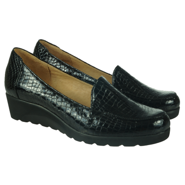 SKÓRZANE PÓŁBUTY DAMSKIE CZARNY LAKIER ANDY