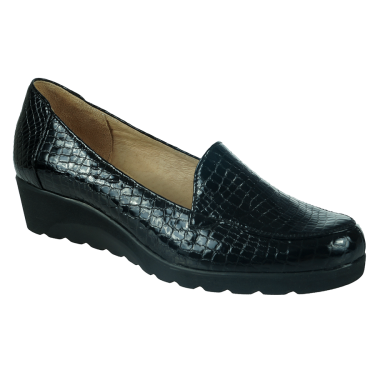 SKÓRZANE PÓŁBUTY DAMSKIE CZARNY LAKIER ANDY