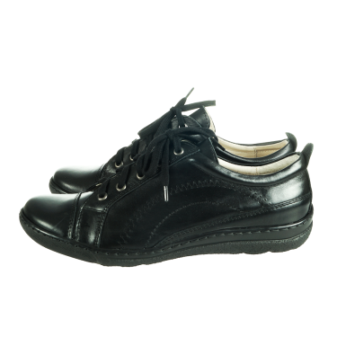 SKÓRZANE PÓŁBUTY DAMSKIE WYSOCKI CZARNE 036