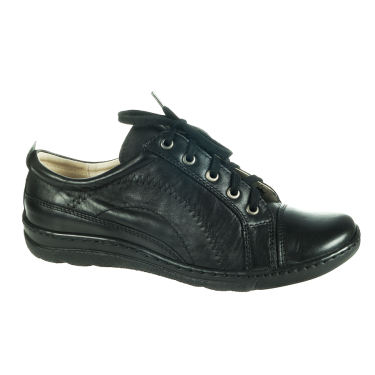 SKÓRZANE PÓŁBUTY DAMSKIE WYSOCKI CZARNE 036