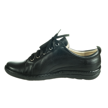 SKÓRZANE PÓŁBUTY DAMSKIE WYSOCKI CZARNE 036