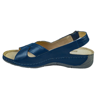 GRANATOWE SKÓRZANE SANDAŁY DAMSKIE WIELBUT 531