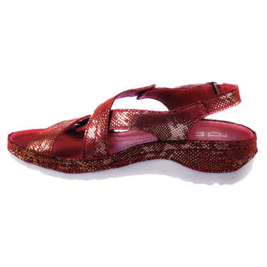 SKÓRZANE SANDAŁY DAMSKIE DOLE PIETRO CZERWONE
