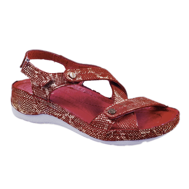 SKÓRZANE SANDAŁY DAMSKIE DOLE PIETRO CZERWONE