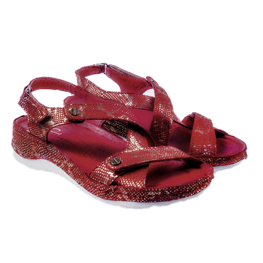 SKÓRZANE SANDAŁY DAMSKIE DOLE PIETRO CZERWONE