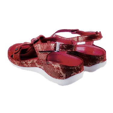 SKÓRZANE SANDAŁY DAMSKIE DOLE PIETRO CZERWONE