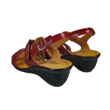 CZERWONE SANDAŁY SKÓRZANE DAMSKIE WIELBUT 097