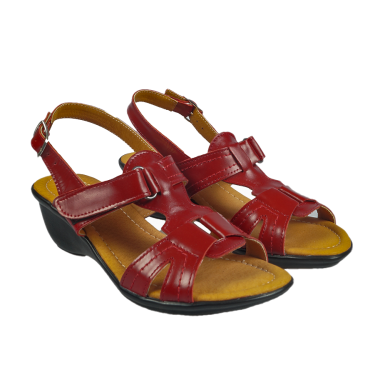 CZERWONE SANDAŁY SKÓRZANE DAMSKIE WIELBUT 097