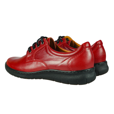 CZERWONE SKÓRZANE PÓŁBUTY DAMSKIE WIELBUT