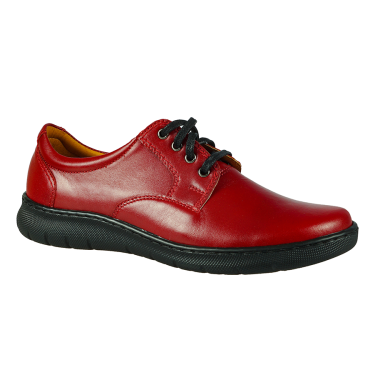 CZERWONE SKÓRZANE PÓŁBUTY DAMSKIE WIELBUT