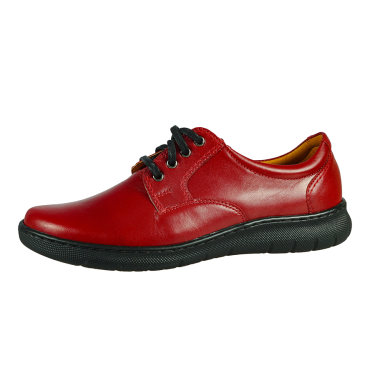 CZERWONE SKÓRZANE PÓŁBUTY DAMSKIE WIELBUT