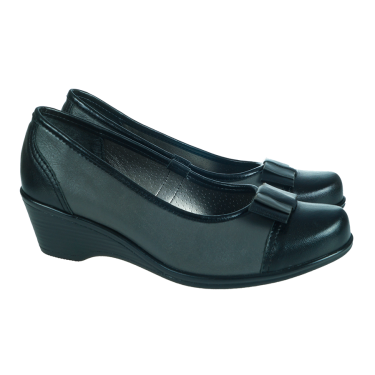 SKÓRZANE PÓŁBUTY NA KOTURNIE DAMSKIE JANMAR