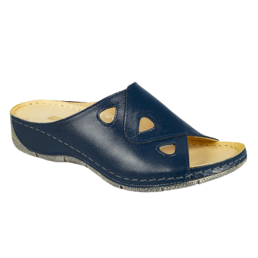 GRANATOWE KLAPKI DAMSKIE SKÓRZANE WIELBUT 527