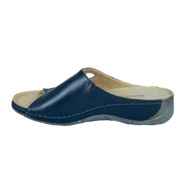 GRANATOWE KLAPKI DAMSKIE SKÓRZANE WIELBUT 527