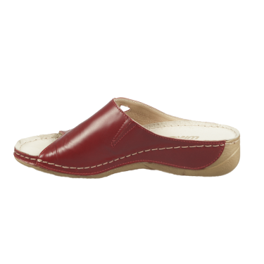 KLAPKI DAMSKIE SKÓRZANE CZERWONE WIELBUT 527