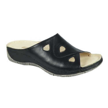 CZARNE KLAPKI DAMSKIE SKÓRZANE WIELBUT 527