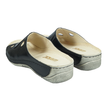 CZARNE KLAPKI DAMSKIE SKÓRZANE WIELBUT 527