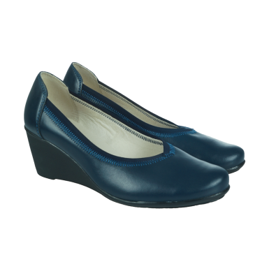 SKÓRZANE GRANATOWE PÓŁBUTY DAMSKIE WYSOCKI