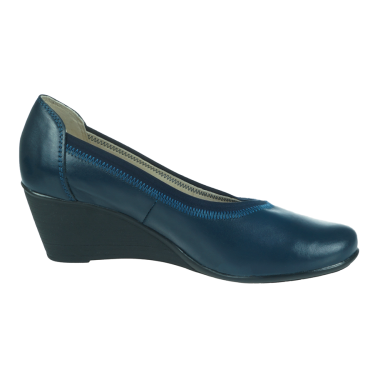 SKÓRZANE GRANATOWE PÓŁBUTY DAMSKIE WYSOCKI