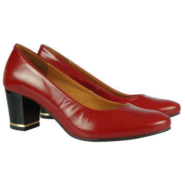 CZERWONE SKÓRZANE CZÓŁENKA DAMSKIE WIELBUT 175