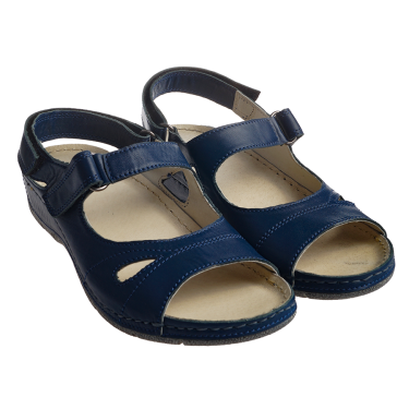 SKÓRZANE SANDAŁY DAMSKIE GRANATOWE WIELBUT 526