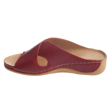 CZERWONE KLAPKI DAMSKIE SKÓRZANE POLLONUS