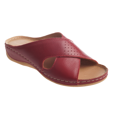 CZERWONE KLAPKI DAMSKIE SKÓRZANE POLLONUS