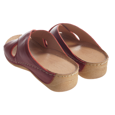 CZERWONE KLAPKI DAMSKIE SKÓRZANE POLLONUS