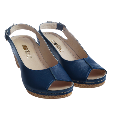 SKÓRZANE GRNATOWE SANDAŁY DAMSKIE  WIELBUT 535