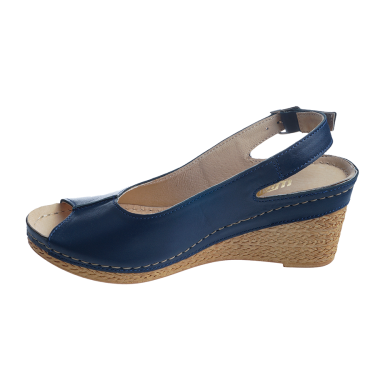 SKÓRZANE GRNATOWE SANDAŁY DAMSKIE  WIELBUT 535