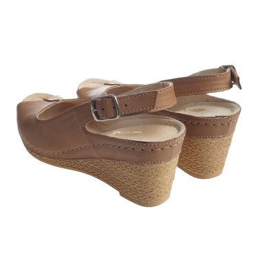 SKÓRZANE SANDAŁY DAMSKIE RUDE  WIELBUT 535