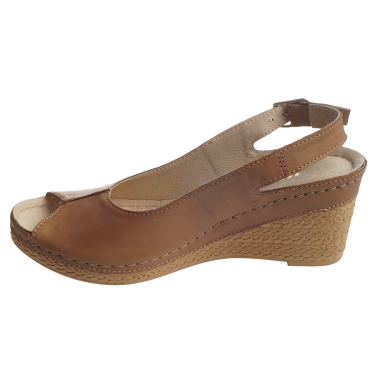 SKÓRZANE SANDAŁY DAMSKIE RUDE  WIELBUT 535