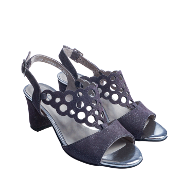 ELEGANCKIE SANDAŁY NA OBCASIE DOLCE PIETRO SZAROŚĆ STAL