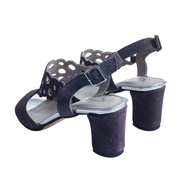 ELEGANCKIE SANDAŁY NA OBCASIE DOLCE PIETRO SZAROŚĆ STAL