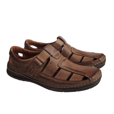 LETNIE SKÓRZANE PÓŁBUTY MĘSKIE DORIAN 309 BRĄZ