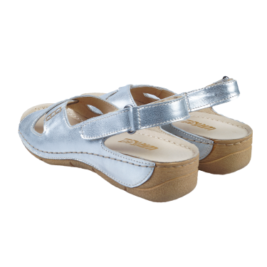 SREBRNE SKÓRZANE SANDAŁY DAMSKIE WIELBUT 531