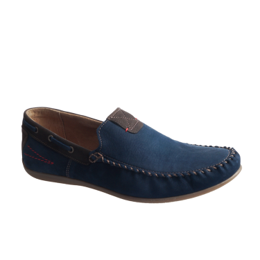 MOKASYNY MĘSKIE SKÓRZANE RIKO 781 BLUE/BRĄZ