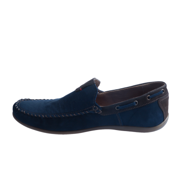 MOKASYNY MĘSKIE SKÓRZANE RIKO 781 BLUE/BRĄZ