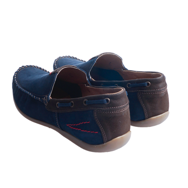 MOKASYNY MĘSKIE SKÓRZANE RIKO 781 BLUE/BRĄZ