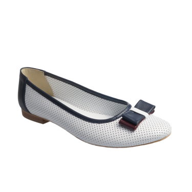 BIAŁE BALERINY SKÓRZANE DAMSKIE ANGELLO