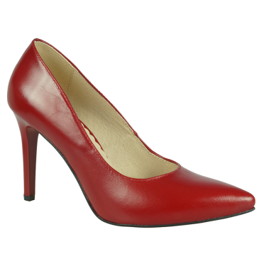 CZERWONE SZPILKI DAMSKIE SKÓRA WIELBUT 012