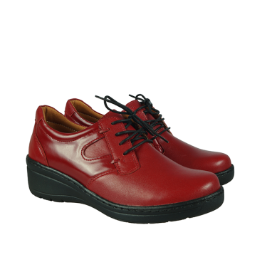 SKÓRZANE PÓŁBUTY DAMSKIE CZERWONE WIELBUT 192