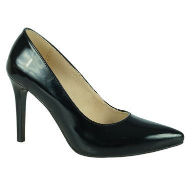 SKÓRZANE SZPILKI DAMSKIE CZARNE WIELBUT 012