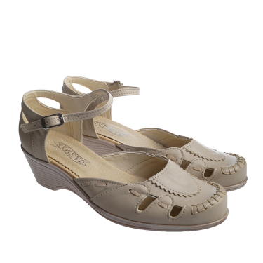 SKÓRZANE SANDAŁY DAMSKIE JANMAR BEŻ