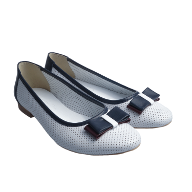 BIAŁE BALERINY SKÓRZANE DAMSKIE ANGELLO